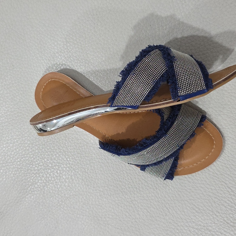 NWT Stylish Blue and Silver Denim Women's Sandals